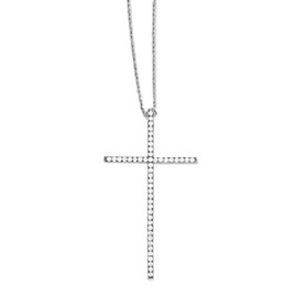Apples of Gold God's Glory CZ Cross Necklace in Sterling Silver