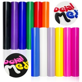 12Pcs DUEUIOE Puff Vinyl Heat Transfer 12x10Inch, Puff Vinyl Heat Transfer for Tshirts Sweatshirts Hats 3D Texture Puff Vinyl, Ideal for HTV Craft Projects, Easy to Use Puff Heat Transfer Vinyl