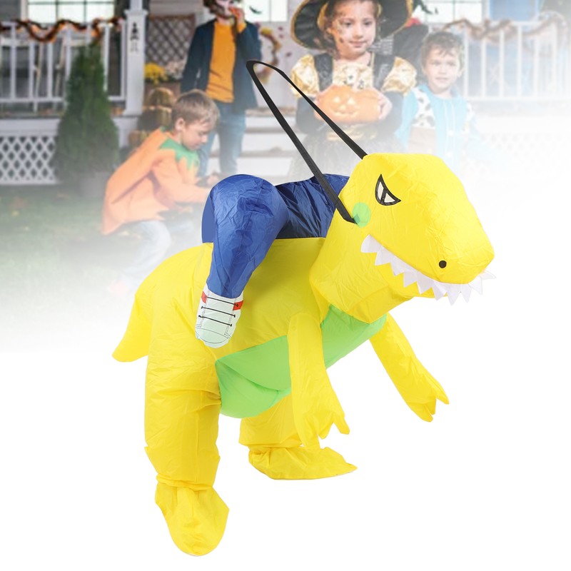 Yellow Dinosaur Inflatable Costume Half Body Model Weird Dinosaur Shape
