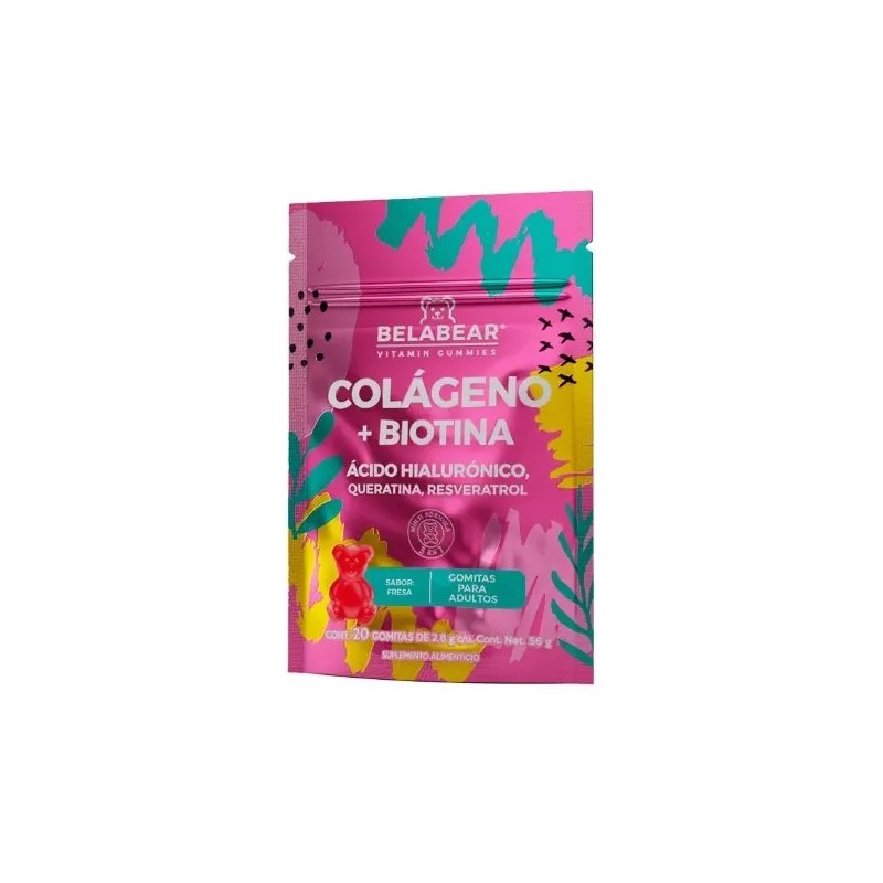 Belabear Colágeno Biotina Caja Con 8 Sobres 20 Gomitas Cu