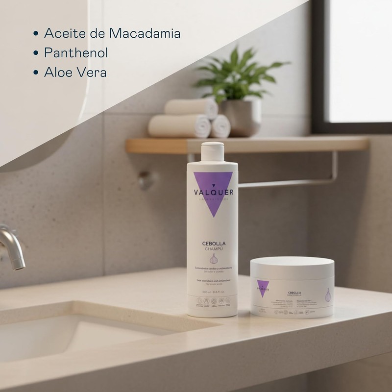 VALQUER Set de Cebolla Champú y Mascarilla 500 ml +
