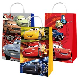 COWSTOOK 12 Pcs Cute Cartoons Gift Bags, Car Movie Gift Bags With Handles, Perfect for Wrapping Small Party Gifts or Storing Your Essentials When You're on the go
