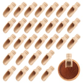 Hepzest 30 Pieces Salt Spoons Small Wooden Spoon with Short Handle Mini Wooden Spoon,for Condiments,Ice Cream, Coffee,Tea,Jam