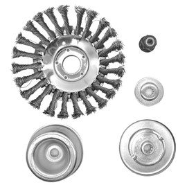 Tianher Weed Brush, 150 x 25.4 mm Wild Herb Brush for Brushcutter, Brush Cutter, Weed Brush, with 4 Adapters, Twist Wild Herb Brush Effortlessly Removes Weeds and Moss