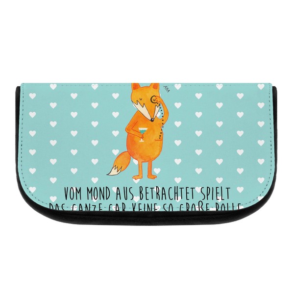 Mr. & Mrs. Panda Fox Lord Cosmetic Bag, turquoise, Hand