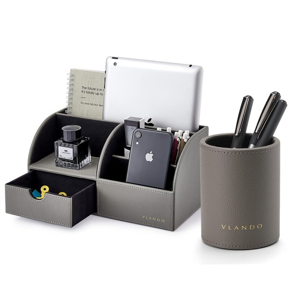 Vlando Office Supplies Desk Organizer Caddy, Desktop Hanging File Letter