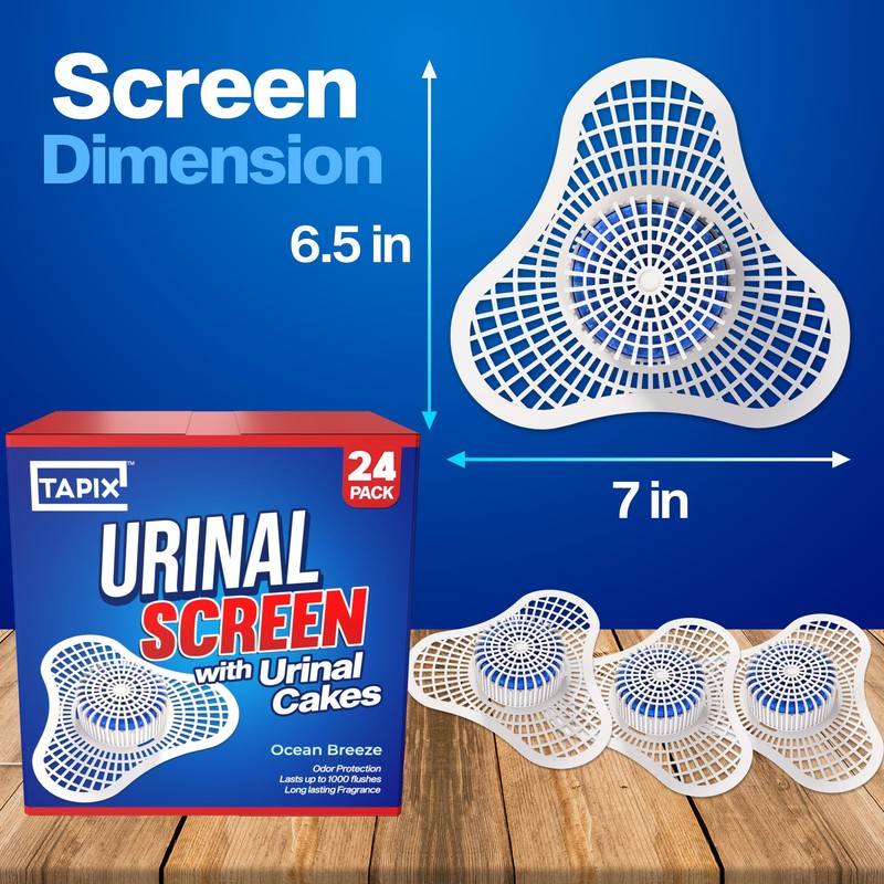 Urinal Screen Deodorizer (12 Pack) with Urinal Cakes Ocean Breeze