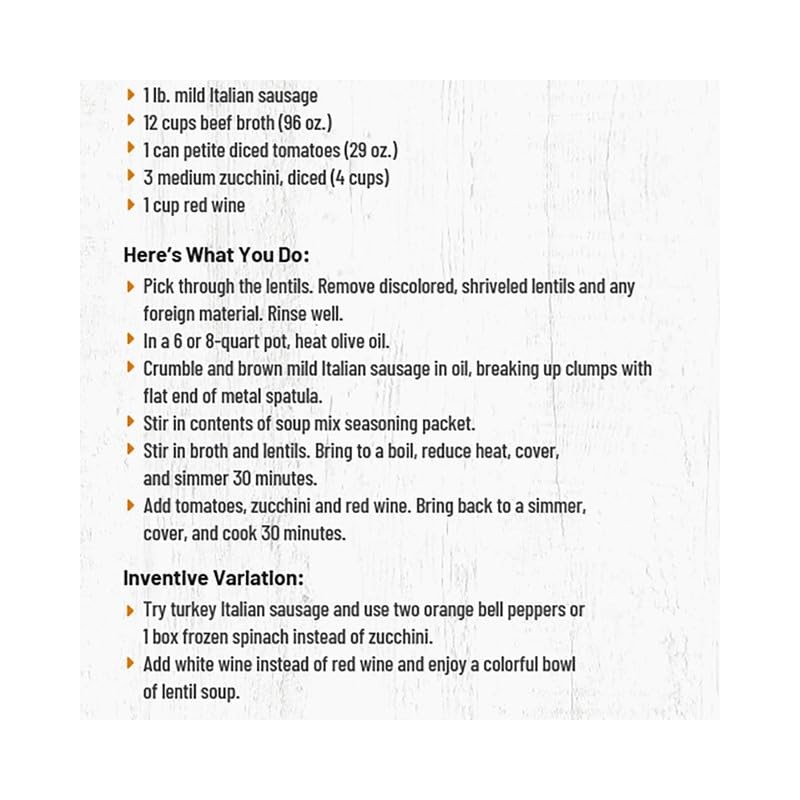 Frontier Soups Hearty Meals indiana harvest Sausage & Lentil, 16