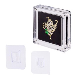 NICENEEDED Acrylic Enamel Pin Display Case, Dustproof Pin Collection Display Box Small Clear Pin Holder, Lapel Pin Organizer Coins Display Frame for Wall and Tabletop