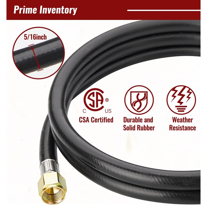 CALPOSE 6 Feet Propane Hose with Regulator & Gauge, Universal