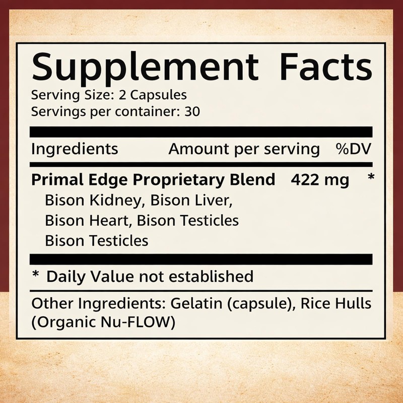 Primal Edge Bison, Primal American Bison Extract Capsules – 60