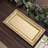 Efavormart 4 Pack | 14" Gold Lace Print Rectangular Plastic