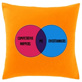 Hippowarehouse I am a competitive napper and overthinker - Venn diagram Printed bedroom accessory cushion cover case 41x41cm