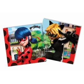 Procos - Miraculous Ladybug Birthday Decoration, 39 Pieces, for Children's Birthday Parties with Disposable Party Tableware and Party Decoration