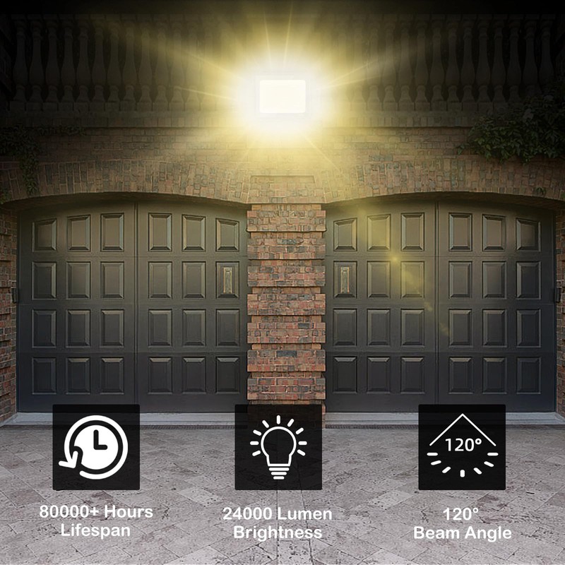 Gopretty 200W LED Flood Lights 2 Pack, 3000K Warm White