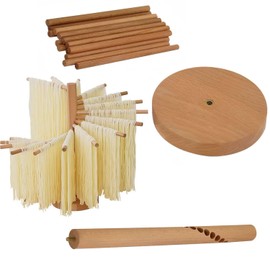WADY Estante de Secado de Pasta Plegable, 16 Varillas Rotación Manual Estante de Secado de Pasta Estante de Fideos Plegable de Secador de Fideos de Espagueti para Doméstica