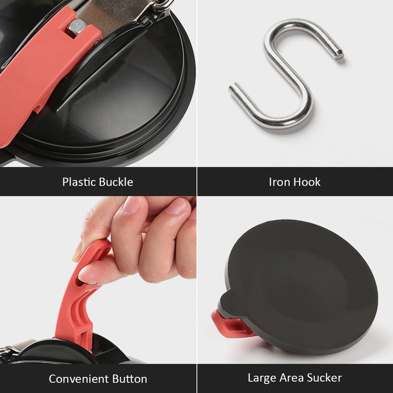 4PCS Plastic Vacuum Sucker Hook Ultralight Suction Cup Hook Heavy
