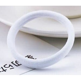 Ties for Thick Heavy or Curly Long Lasting Braids- elastic hair ties Hair ties for women white colour (1 pcs)