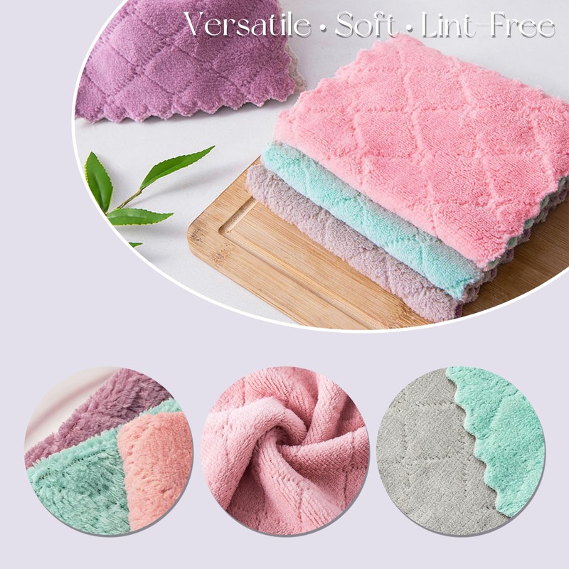 PRINKROOMY Microfiber Cleaning Cloths - Super Absorbent, Streak-Free & Lint-Free