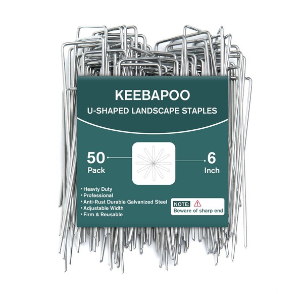 6 inch Heavy Duty 11 Gauge Garden Stakes, KEEBAPOO Galvanized