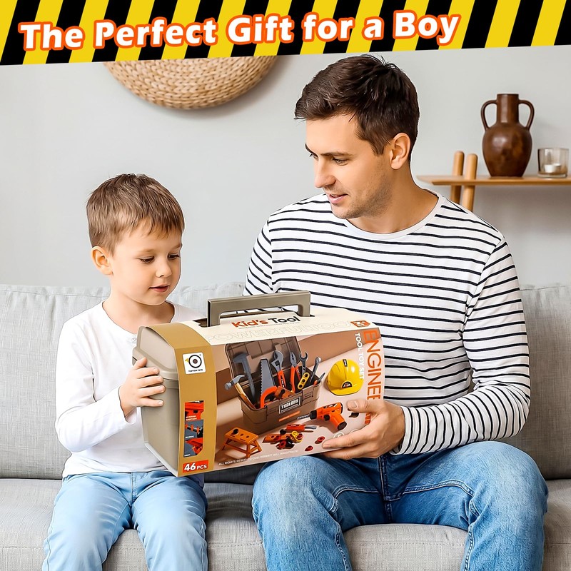 Portable Tool Box Toy Kids Tool Set 46PCS with Kid