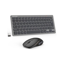 TECKNET Wireless Keyboard and Mouse Combo, Mini Cordless Computer Keyboard and Mouse Set 2.4GHz, Silent Adjustable 1600 DPI, Quiet Click, Lag-Free for Computer, Laptop, PC, Windows, Mac, Chrome OS(GS)