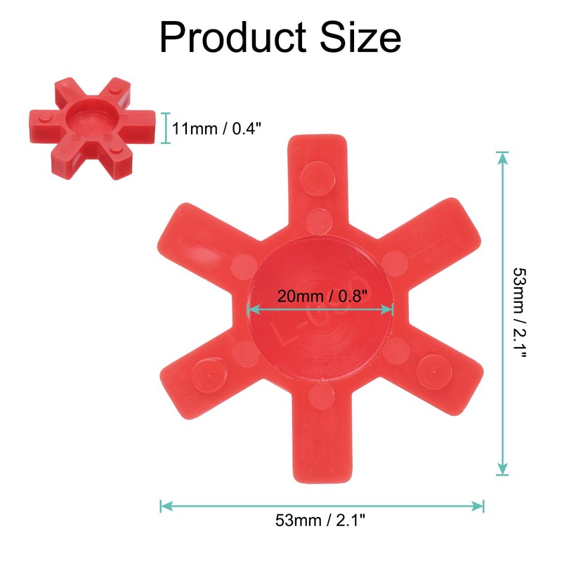 sourcing map 2pcs L090 Jaw Coupling Insert, Urethane Flexible Solid