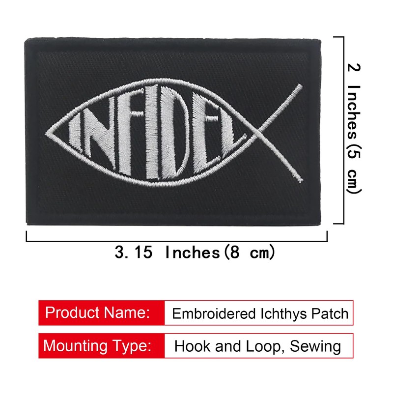 EmWoot 8PCS Fish Patch Ichthys Jesus Fish Patch Embroidered Tactical