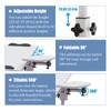 ILWorkTLs Angle & Height Adjustable Rolling Table Desk,Laptop Notebook Stand