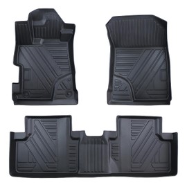 Civic Floor Mat - All Weather Waterproof Durable Anti-Slip Odorless TPE Front and Rear Row Set Custom-Fit Floor Liner Compatible with 2012-2015 Honda Civic