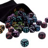 SIQUK Dice Set of 100 Rounded Corner Black Dice 16