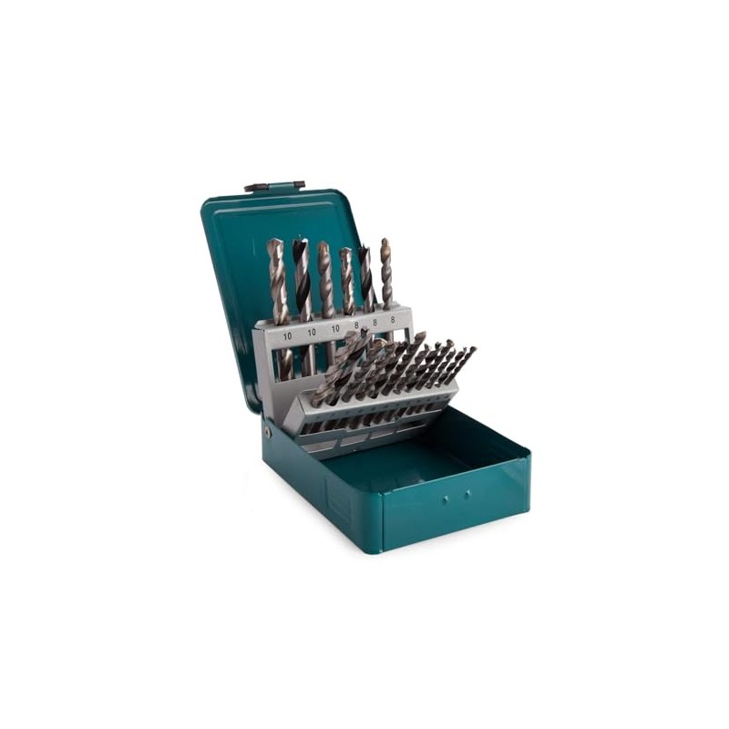 Makita D-47173 Mixed Drill Set Metal Box - Multi-Colour (18-Piece)
