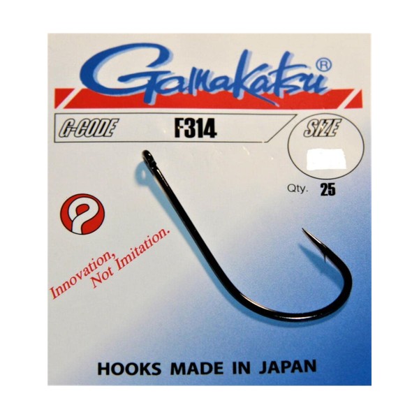 Gamakatsu F 314 for Bass Bugs, Color 25 Pcs, Size