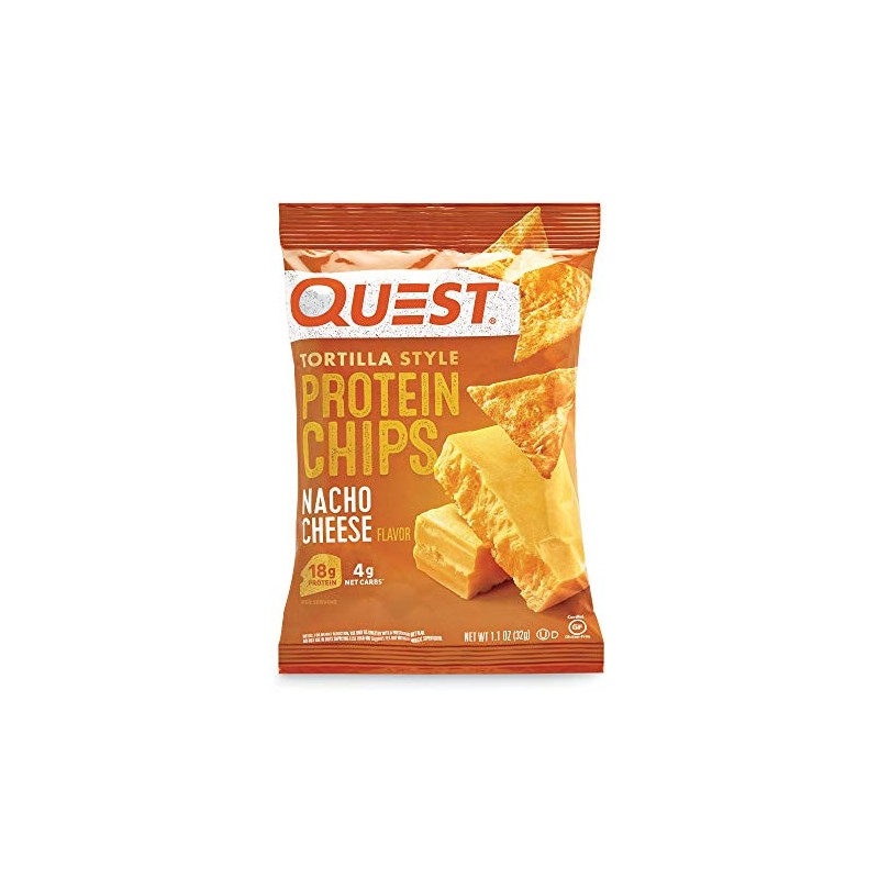 Quest Tortilla Style Protein Chips - Nacho Cheese (8 Bags)