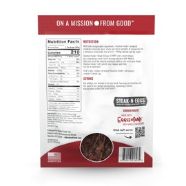 Ovation Foods Steak-N-Eggs Beef Strips, Zero Sugar, High-Protein Jerky (26g premium protein), Gluten Free, KETO, 190 mg Choline, Paleo 1.6oz Bag - Smokehouse…