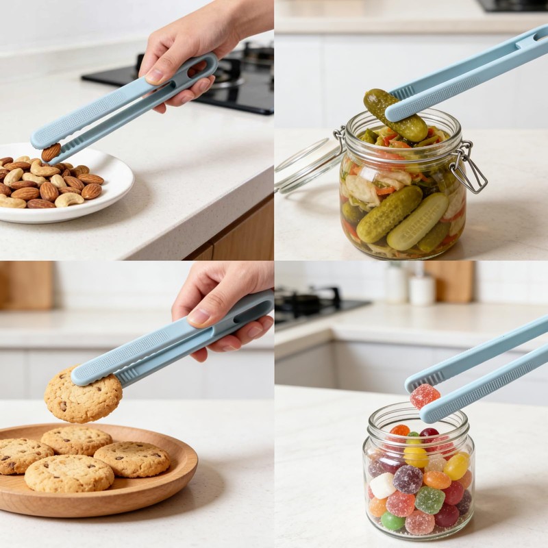 TAYCZGQL 6 Pcs Small Silicone Tongs with Non Slip Heat