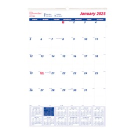 Brownline® 2025 Monthly Wall Calendar, 12 Months, January to December, Twin-Wire Binding, 20" x 30" (C171105-25)