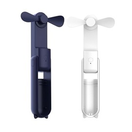 Sapphirem Portable Handheld Fan 3-in-1 Rechargeable Mini Personal Fan USB Pocket Size for Travel -2 Packs (Blue & White)