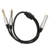 6.35mm Splitter Cable Female to Dual Male Gold Plated Plug