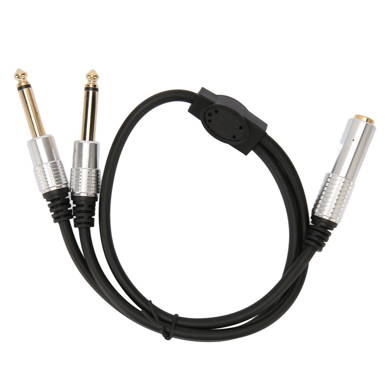 6.35mm Splitter Cable Female to Dual Male Gold Plated Plug