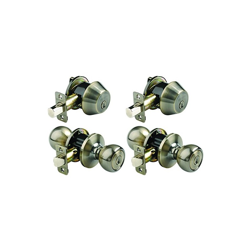 Brinks 2106-109 Ball Style Keyed Alike Entry Knob and Deadbolt