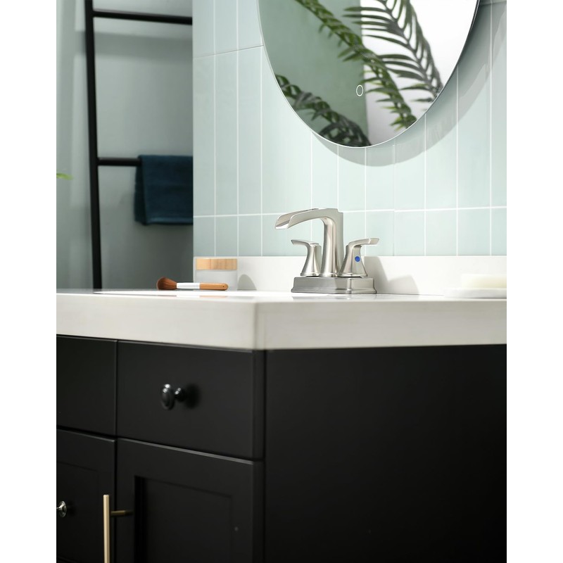 Fapully Bathroom Faucet, Waterfall Bathroom Sink Faucet Widespread, 4 Inch