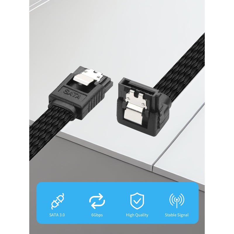 YACSEJAO 4pcs SATA III Cable 19.7 Inch 6Gbps SATA 3.0