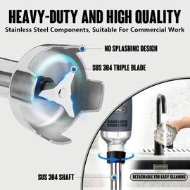 VONCI 18inch Commercial Immersion Blender Detachable Shaft, 350W, 500W & 750W Compatible, Stainless Steel Removable Shaft.