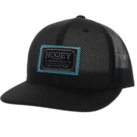 HOOEY Doc Adjustable Mesh Back Trucker Hat with Logo Patch (Black/Teal)