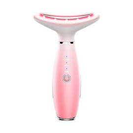 Facial Massager -7 Color Red-Light-Therapy for Face and Neck for Wrinkles, Double Chin, Vibrating Facial Massager with Thermals (HOT-Pink18)