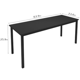 DlandHome 63 inch Computer Desk Home Office Table Writing Desk Study Table Gaming Desk Workstation, Black