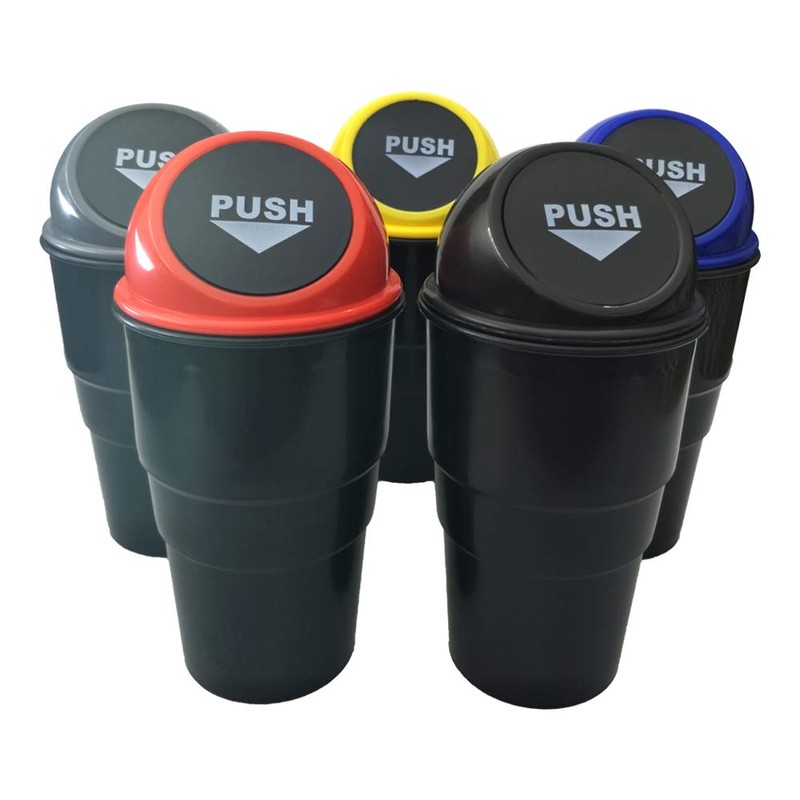 AISIBO Car Trash Can with Lid, Automotive Cup Holder Mini