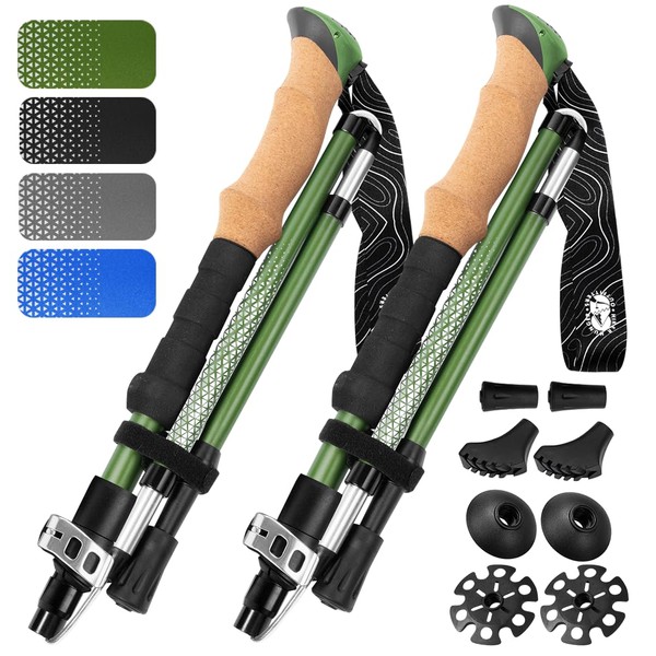 Hiker Hunger Folding Walking Stick, Folding Trekking Poles, Hiking Sticks