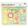 folia 40611 Creative Stencils Zoo, 6 Stencils Including Colouring Templates,